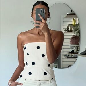 Sezane polka dot tube top